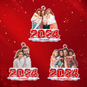 Custom Photo Christmas Ornament 2024 Acrylic Ornament Christmas Gift for Family or Friend