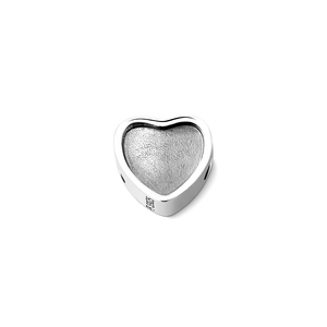 Paw Print Custom Heart Photo Charm Bead Pendant Silver