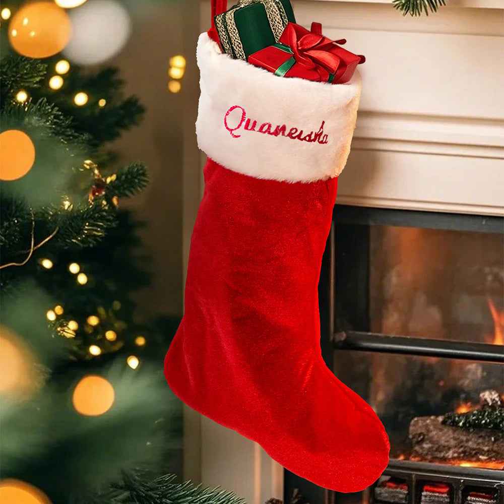 Personalized Christmas Stocking with Name Embroidery Christmas Stockings Decoration