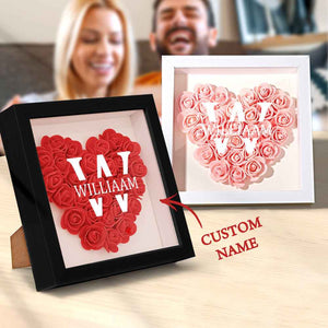 Customized Name Flower Shadow Box Personalized Shadowbox Frame
