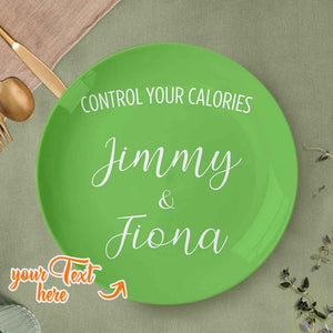 Control Your Calories Ceramic Plate Custom Name Dinner Plate Tableware