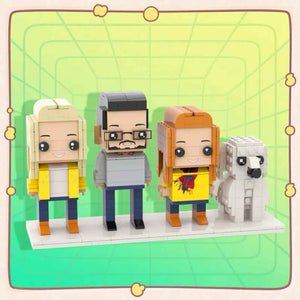 Custom Full-Body Brick Figures of 3 People and Cute Dog Personalized Anniversary Gift Birthday Gift