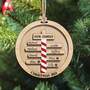 Personalized Christmas Family Ornament Custom Family Member Names Gift for Christmas