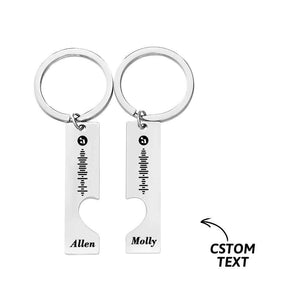 Best Gift For Friend 2 Personalized Music Code Keychain | Heart Cut Out Keychain
