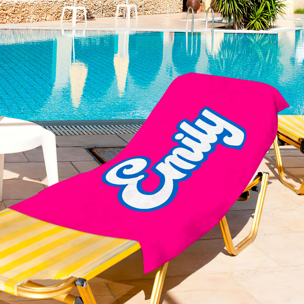 Personalised Name Beach Towel - Customisable in 6 Colours | Luxe Gift