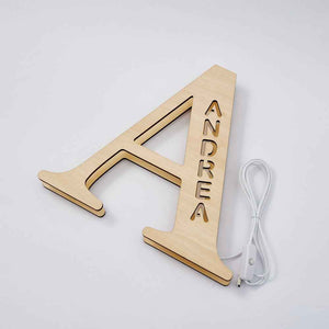 Personalized Name Wooden Letter Night Light 28CM