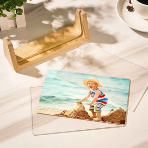 Custom Photo Plaque Wood Photo Frame Ornament Gift for Baby