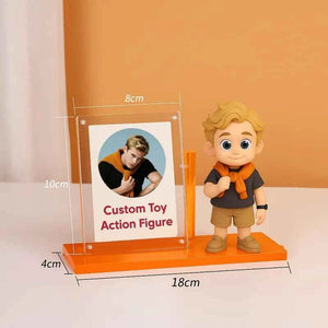 Custom 1 Person 3D Mini Figure with Colorful Base and Photo Personalized Toy Figure Birthday Gift (Production Time: 10-15 Business Days)