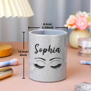 Personalized Glitter Color Make Up Brush Holder with Name Birthday Anniversary Gift for Women