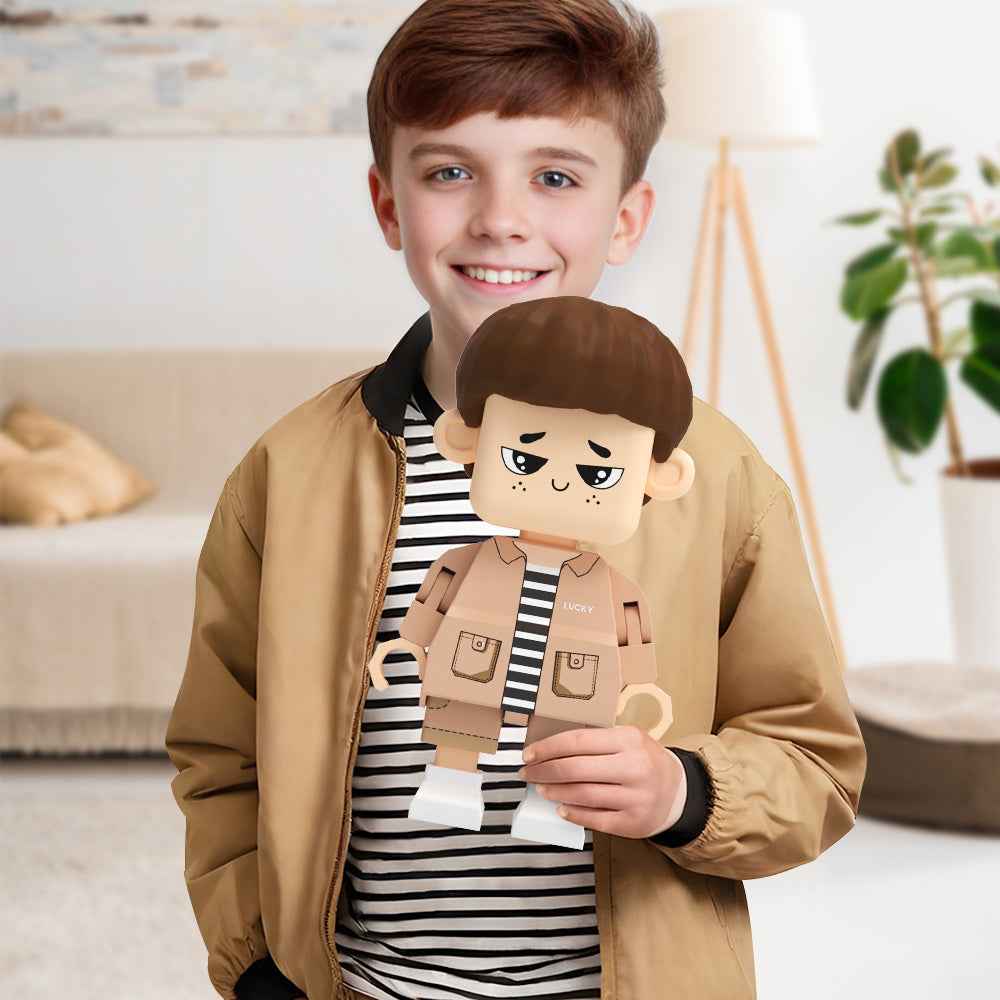 Fully Customizable Cute Giant Minifigs Personalized Full-Body Brick Figure Gift for Boy