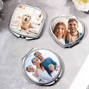 Personalized Photo Compact Portable Mirror Travel Birthday Gift for Her
