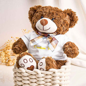 Personalized Bear Plush Stuffed Toy with Custom Text Gift for Baby Shower