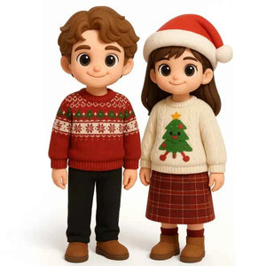 Custom Cute 3D Mini Figure Christmas Desk Figurine Based on Your Picture Cute and Professional Style Christmas Gift