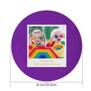 Custom Printed Text Photo Purple Ceramics Plate Dinnerware Gifts For Kids