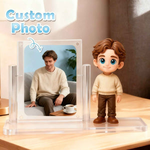 Custom 1 Person 3D Mini Figure with Colorful Base and Photo Personalized Toy Figure Birthday Gift (Production Time: 10-15 Business Days)