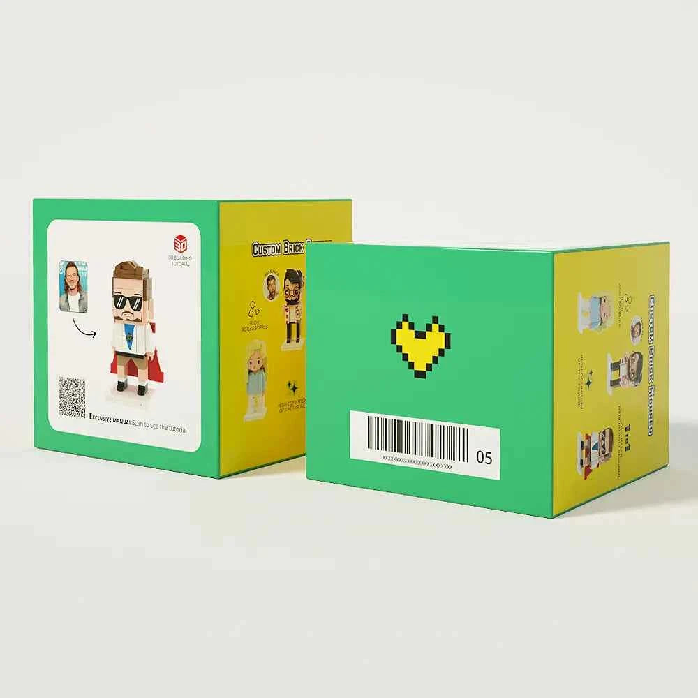 Full Body Customizable 4 People Photo Custom Cute Brick Figures Small Particle Block Perfect Christmas Gifts for Family Friends