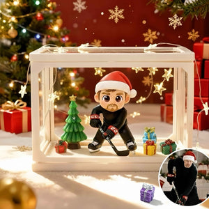 Custom 1 Person 3D Mini Figure Glass Dollhouse Personalized Scene Display Case Unique Christmas Gift (Production: 10-15 Business Days)