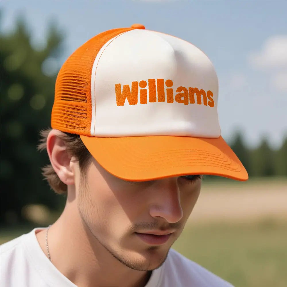 Personalised Puff Print Trucker Hat - Custom Name Foam Cap | Back to School Gift