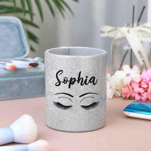 Personalized Glitter Color Make Up Brush Holder with Name Birthday Anniversary Gift for Women