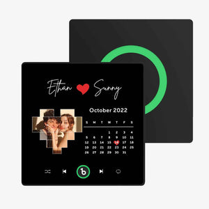 FridgeBeats Framed Custom Music Fridge Magnet Colorful Frame Love Calendar Fridge Magnet with Photo Unique Gift for Couple New 4.0 Upgrade