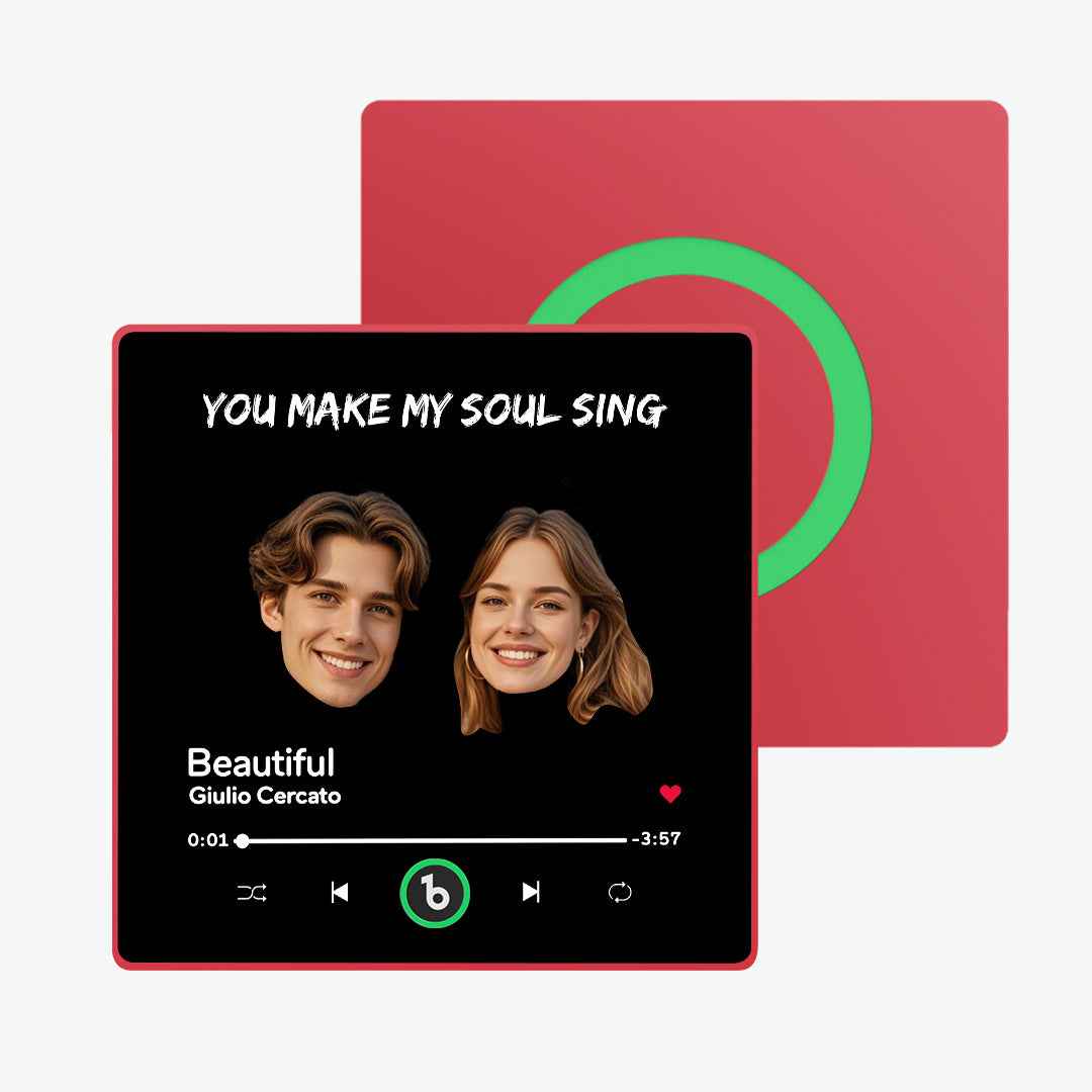 FridgeBeats Framed Custom Music Fridge Magnet Custom Face Text Fridge Magnet Album Fridge Magnet Music Wall Photo Sticker Gift for Couple