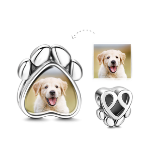 Dog Paw Photo Charm 925 Sterling Silver