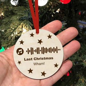 Custom Engraved Ornament Music Code Christmas Gift