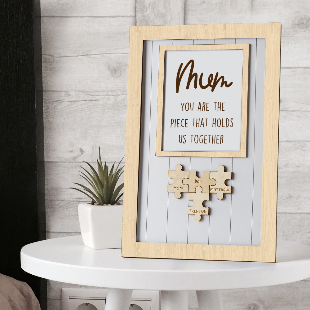 Personalised Mother's Day Custom Name Wooden Photo Puzzle Frame | Unique Keepsake Gift