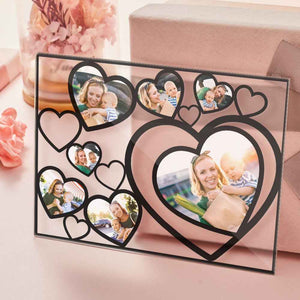 Love Heart Custom Photo Black Lamp Multiphotos Night Light