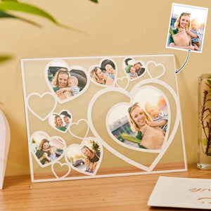 Love Heart Custom Photo Black Lamp Multiphotos Night Light