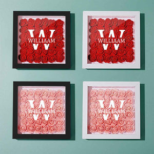Customized Name Flower Shadow Box Personalized Shadowbox Frame
