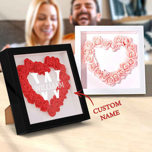Customized Name Flower Shadow Box Personalized Shadowbox Frame
