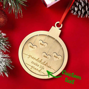 Custom Engraved Name Christmas Ornament Personalized Heart Wooden Family Ornament Christmas Tree Decoration