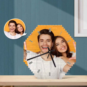 Custom Building Block Wall Clock Personality Puzzle Custom Photo Pointer Brick Clock