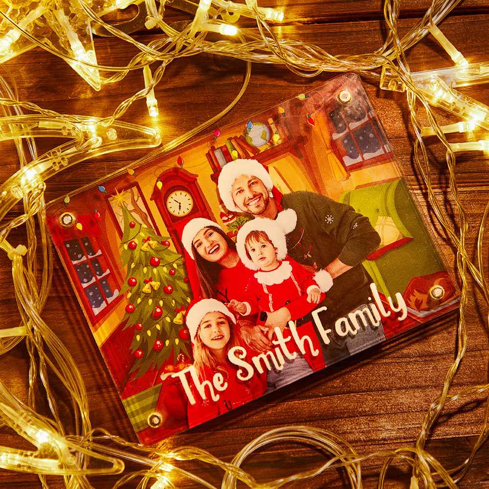 Custom Christmas Acrylic Ornaments Personalized Engraved Photo Magnetic Desktop Picture Ornaments