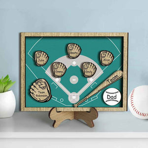Personalized Wooden Family Name Sign Plaque Baseball Sign Father's Day Gift for Dad Grandpa