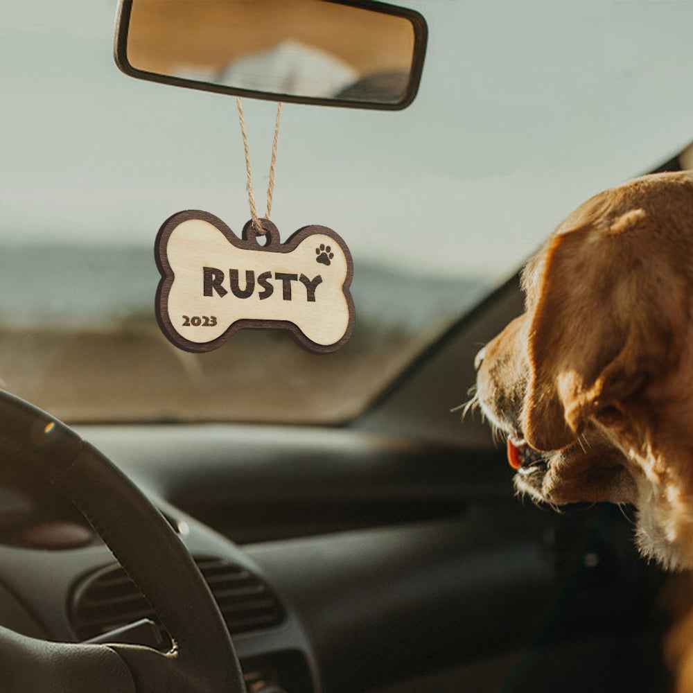 Personalized Dog Name Year Dog Bone Ornament Christmas Gift