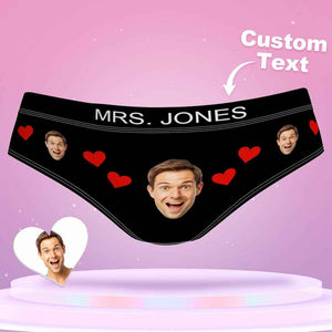 Custom Face Underwear Shorts with Text Gifts for Lovers