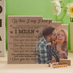 Custom Building Block Puzzle Personalized Photo Brick Frame I Love You