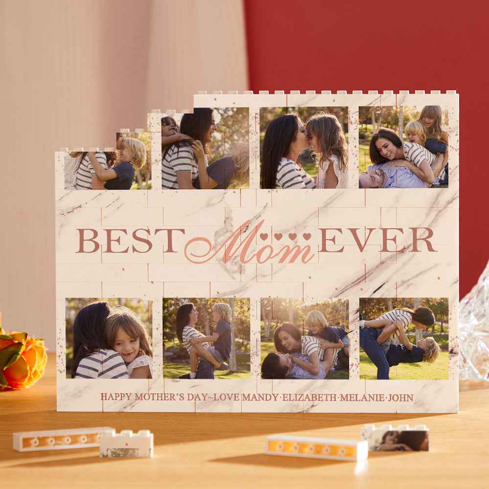Custom Building Block Puzzle Horizontal Trio Photo Brick Best Mom Ever