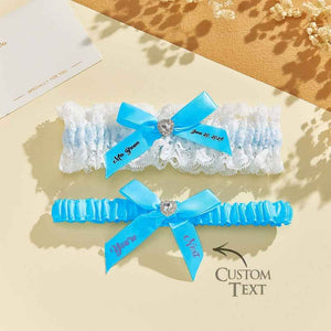 Personalized Bridal Garter Set With White Lace You're Next Bridal Garter Set Gift for Bride