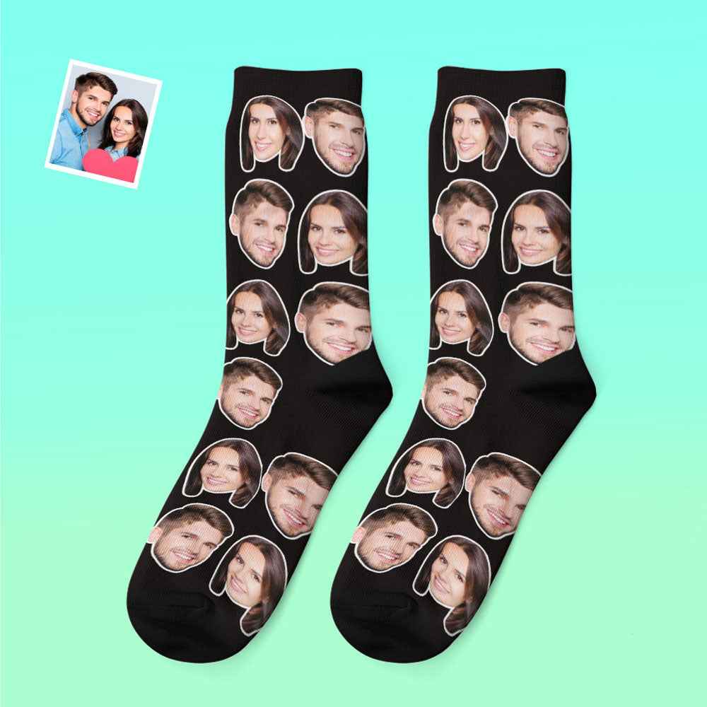 Custom Photo Thick Socks Winter Warm Couple Gifts