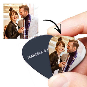 Custom Text Guitar Pick, Engraved Double-Sided Printed with Photo Guitar Pick Gifts 12Pcs With Free Pick Case