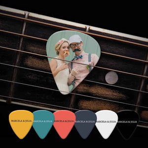 Custom Text Guitar Pick, Engraved Double-Sided Printed with Photo Guitar Pick Gifts 12Pcs With Free Pick Case