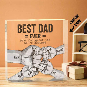 Custom Engraved Father's Day Crystal Ornaments Best Dad Ever Commemorate Gifts