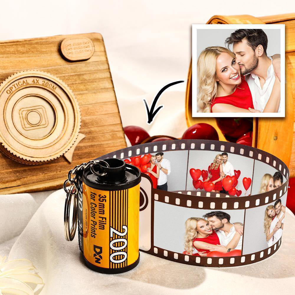Personalised Camera Film Roll Keychain | Custom Photo Gift for Him