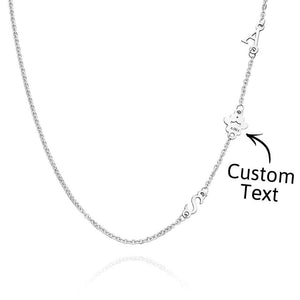Custom Engraved Animal Paw Shape Initial Necklace – Unique Wedding Gift