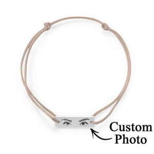 Custom Engraved Bracelet With Eyes Photo Eyes of Love Bracelet