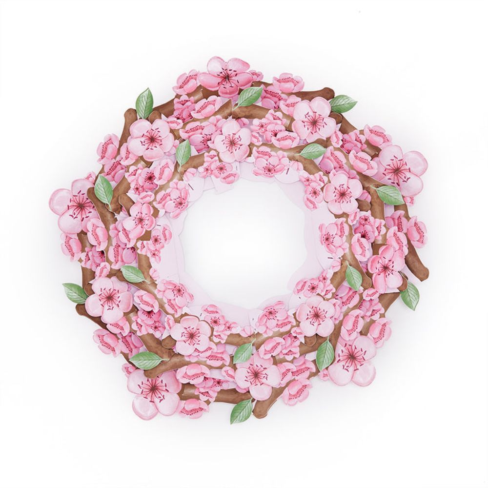 3D Cherry Blossom Pop-Up Wreath Card | Personalised Home Decor Gift