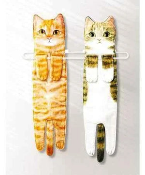 Cute Cat Decor Hanging Face Towels Soft Funny Face Towels Gift for Women Cat Lovers